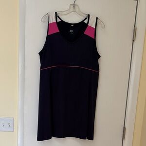 Tail navy with white and pink V-Neck tennis dress